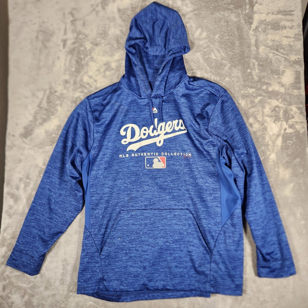 Los Angeles Dodgers Hoodie Mens XL Blue MLB Baseball 2329 Majestic EUC